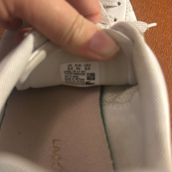Lacoste White Sneakers Lace Up Size 8.5 EU 40 - Picture 9 of 10